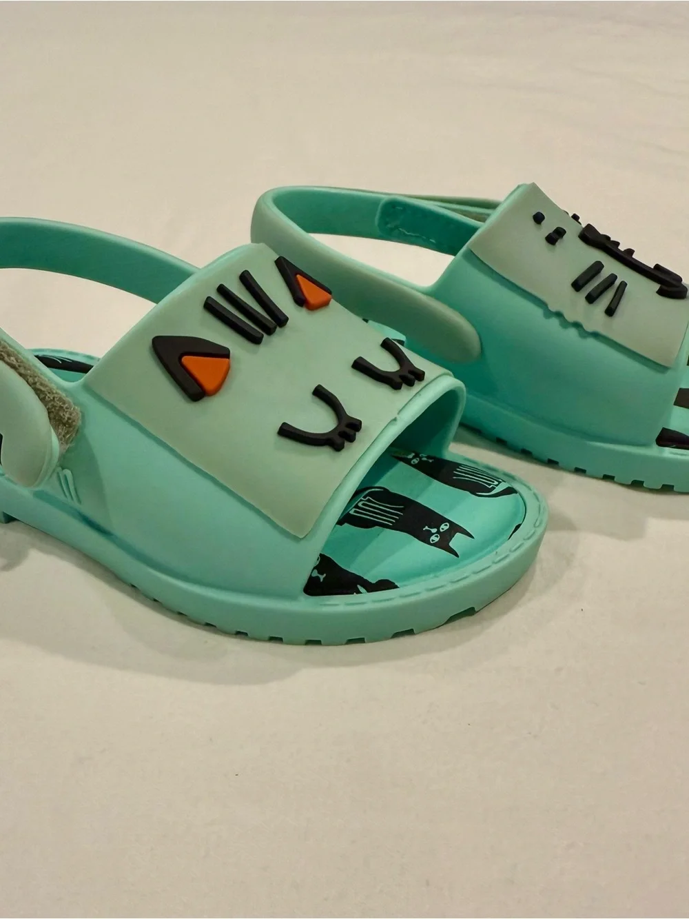 Mini Melissa Mini Mia + Fabula Jelly Sandals Girls 7 Cat Face Jellies Summer